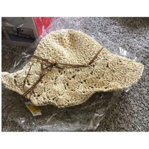 Straw and faux leather hat from zulily Beige